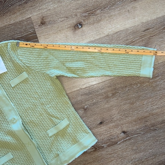 Talbots Sweater Jacket 100% Cotton Sage Green Large - Picture 11 of 12